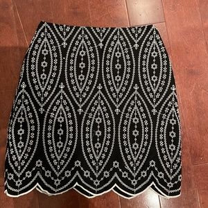 Brand New Black and White Eyelet Skirt